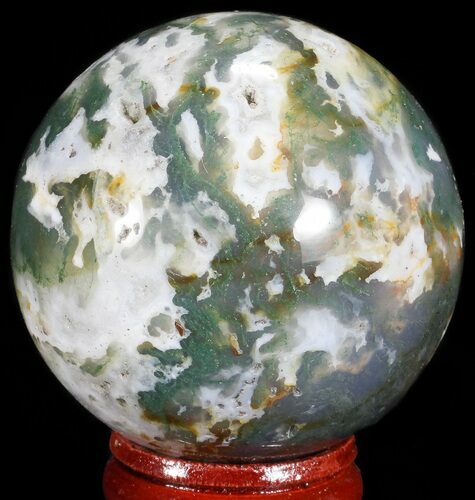 Polished, Green Moss Agate Sphere - India #71552